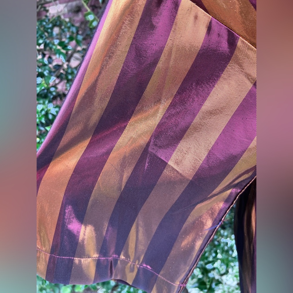 Manila Grace Metallic Striped Burgundy Orange Robe Coat Duster IT 44 fits 6-8 - Picture 5 of 16